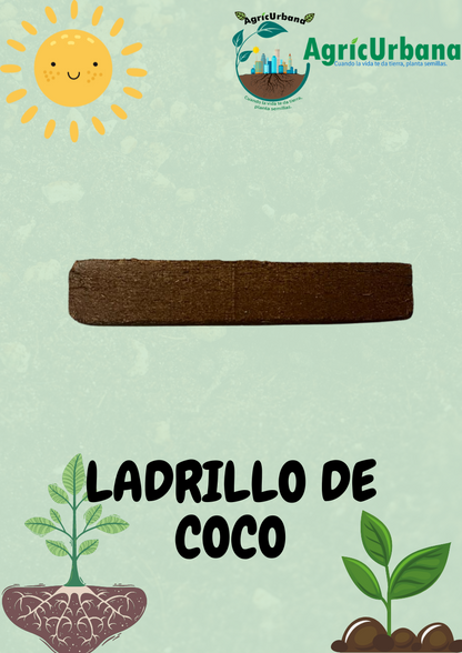 Ladrillo De Coco Sustrato Compacto Seco Deshidratado Expande 10 Litros