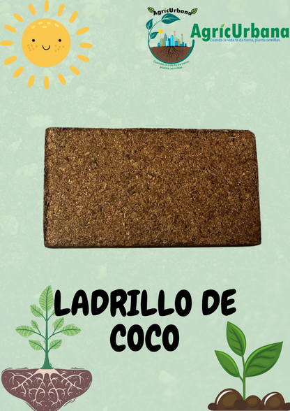 Ladrillo De Coco Sustrato Compacto Seco Deshidratado Expande 10 Litros